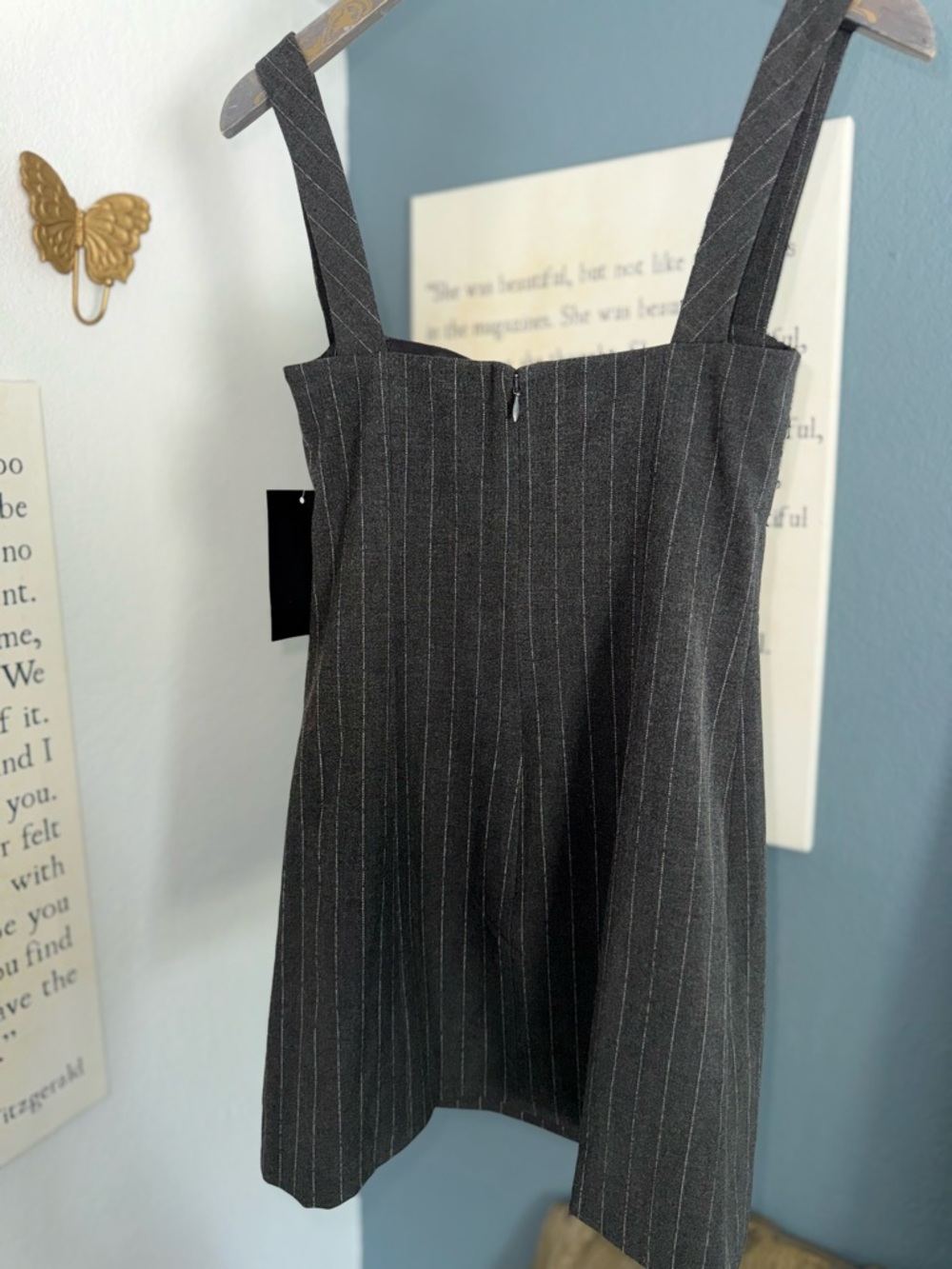 Retrofete Black Pinstripe Cutout Mini Dress updated with pictures - Picture 11 of 15